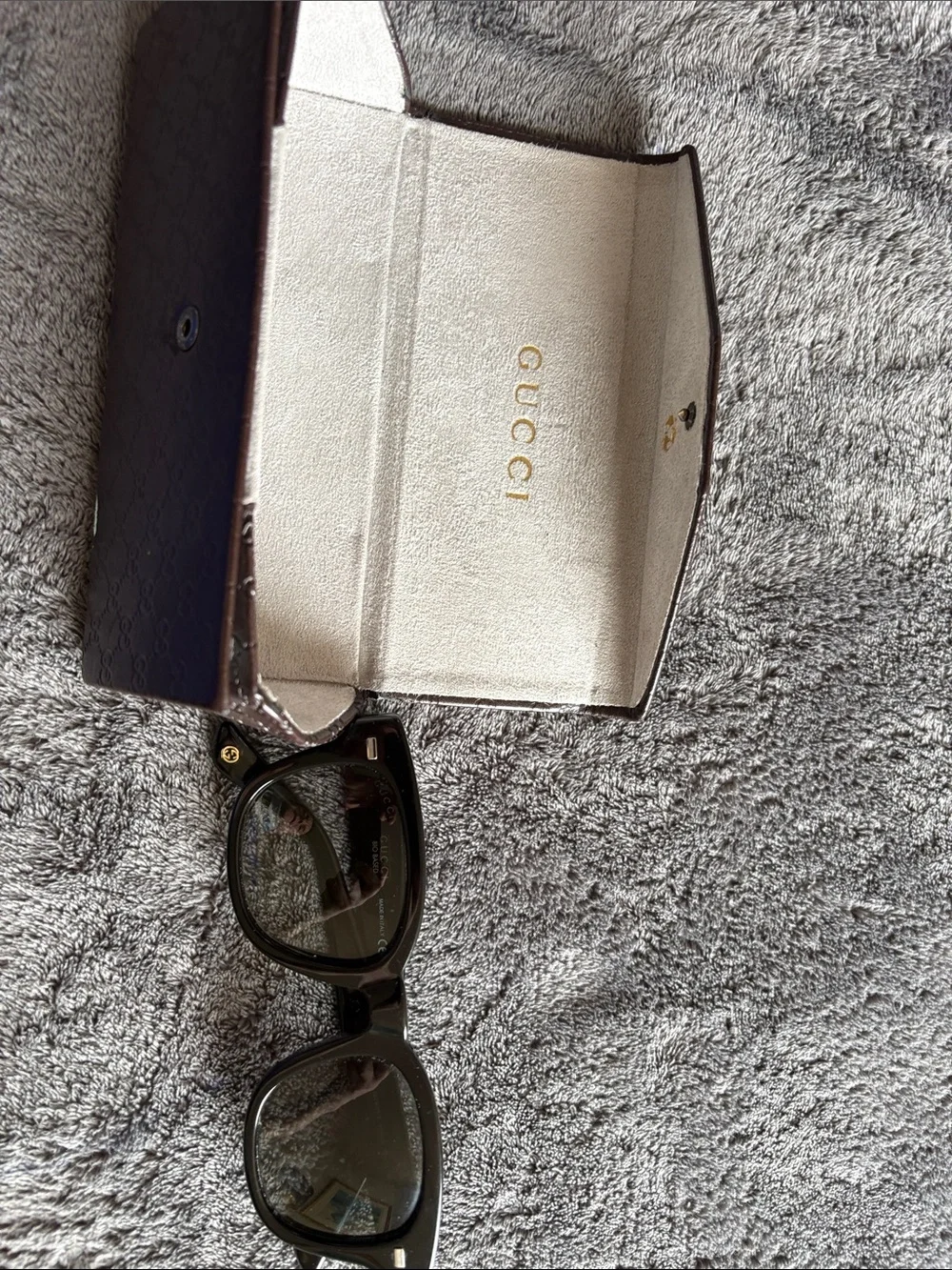 Gucci Black Sunglasses with Gold Temple Accents